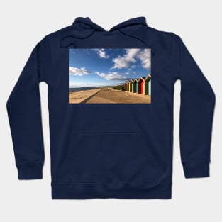 Blyth Beach Huts in August Sunshine Hoodie